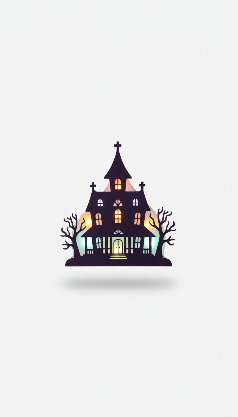 LED haunted house window silhouette decor