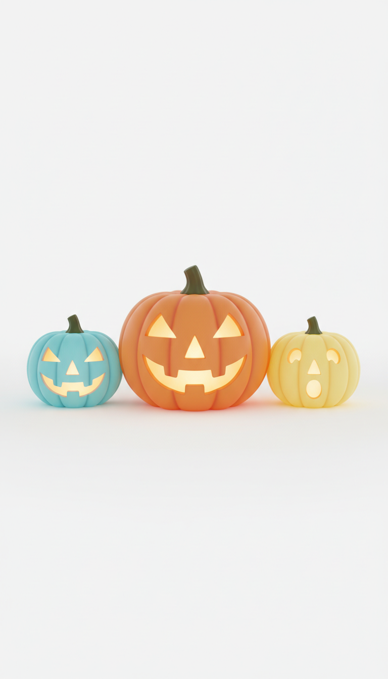 Glow-in-the-dark pumpkin lantern set