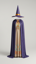 Adult witch costume with cape and hat